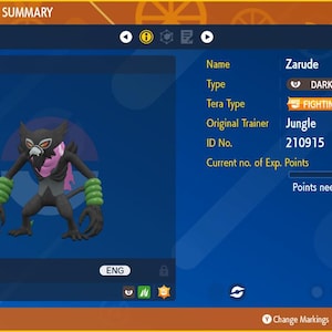 Non-shiny Dada Zarude 6IV - Pokémon Scarlet/Violet (100% Legal)