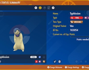 Hisuian Typhlosion for Champions Battle Ready - Pokémon HOME (100% Legal)