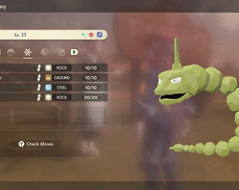 Pokemon Legends: Arceus Shiny Onix Max Stats 