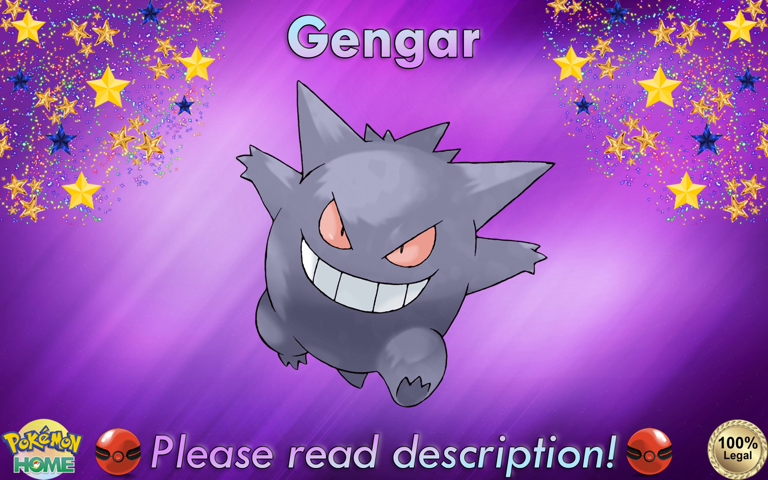 Shiny Gengar EVENT 6IV Pokémon X/Y OR/AS S/M Us/um Sw/sh 