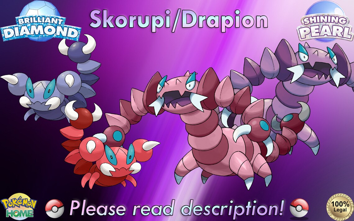 Shiny/nonshiny Skorupi/drapion 6IV Brilliant Etsy