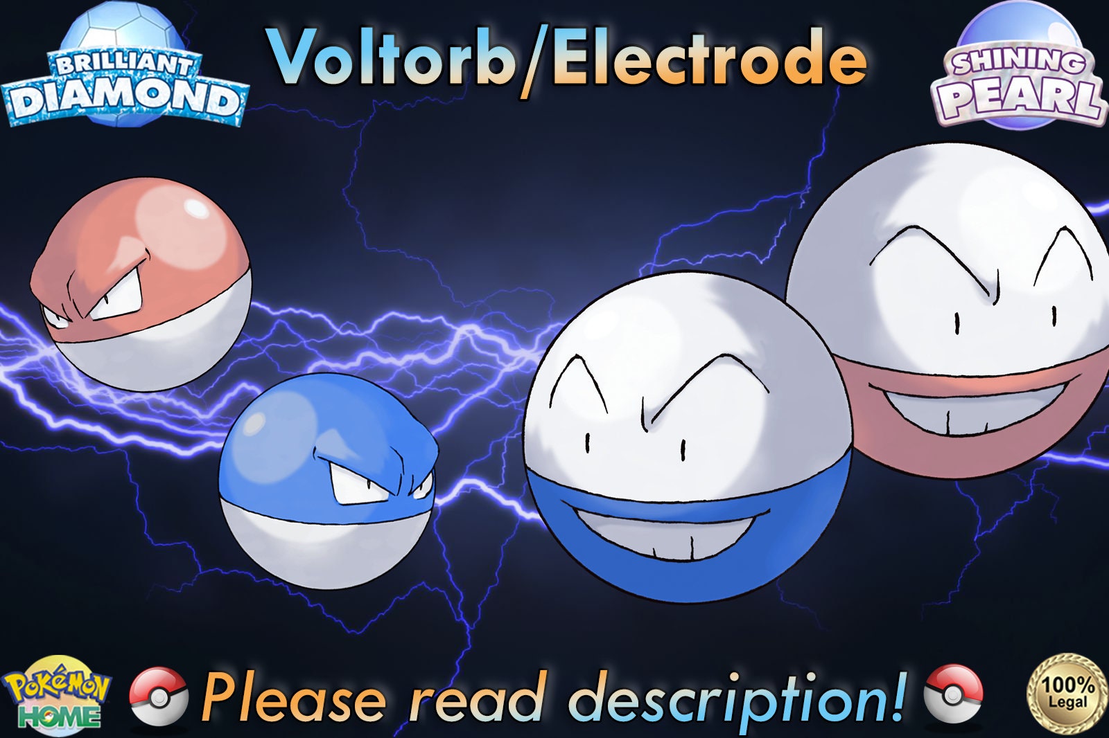Shiny Voltorb/Electrode 6IV - Pokemon X/Y OR/AS S/M US/UM Let's Go