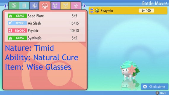 Pokemon Legends Arceus Shiny Shaymin Max Effort Levels 6IV-EV Trained