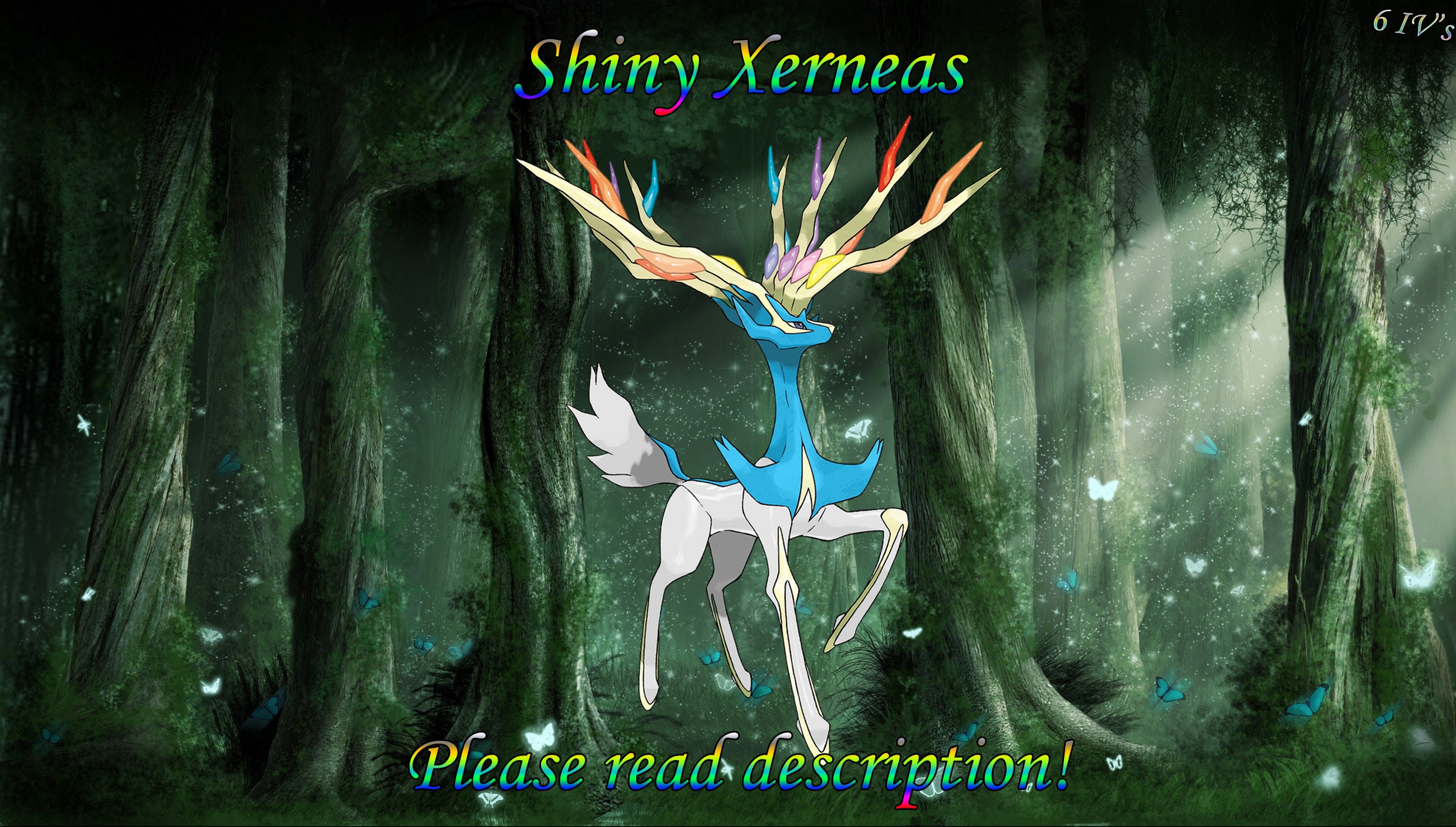 Shiny Xerneas 6IV Pokemon X/Y OR/AS S/M US/Um Sword/Shield Etsy