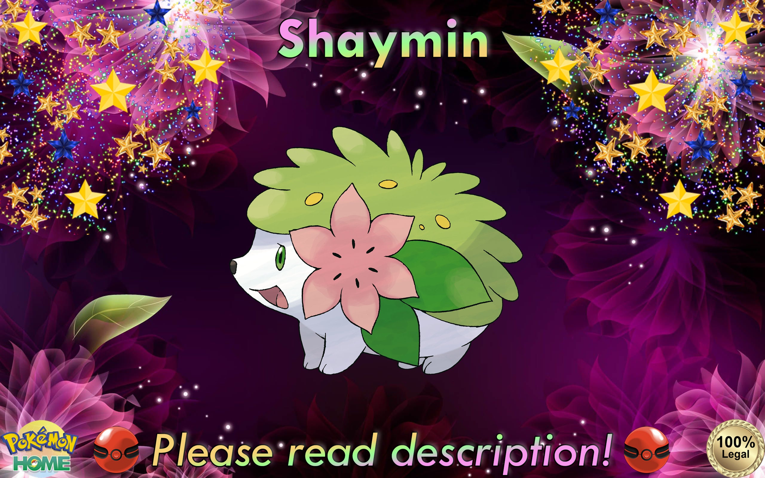 Shiny Shaymin flower Paradise 6IV Pokemon X/Y OR/AS S/M 