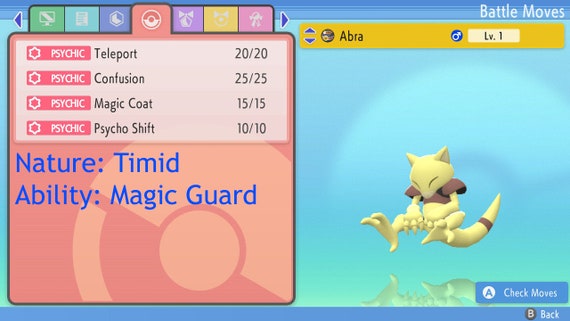 Pokemon Brilliant Diamond and Shining Pearl Alakazam 6IV-EV Trained