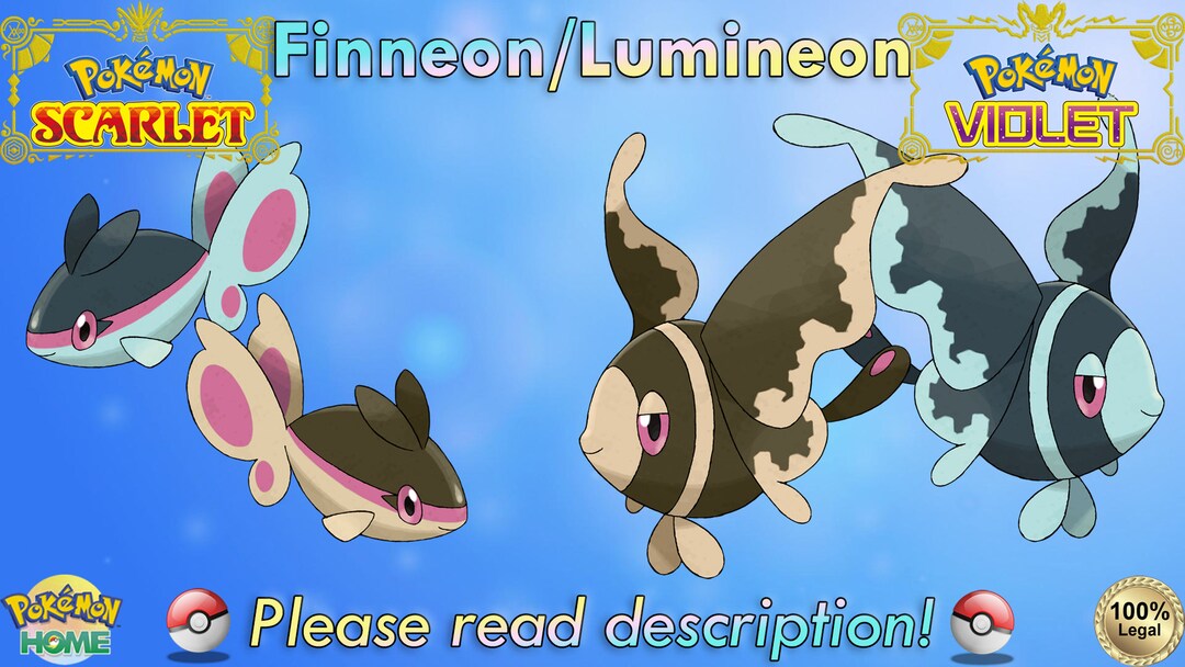 Shiny/nonshiny Finneon/lumineon 6IV Pokémon Scarlet/violet Etsy