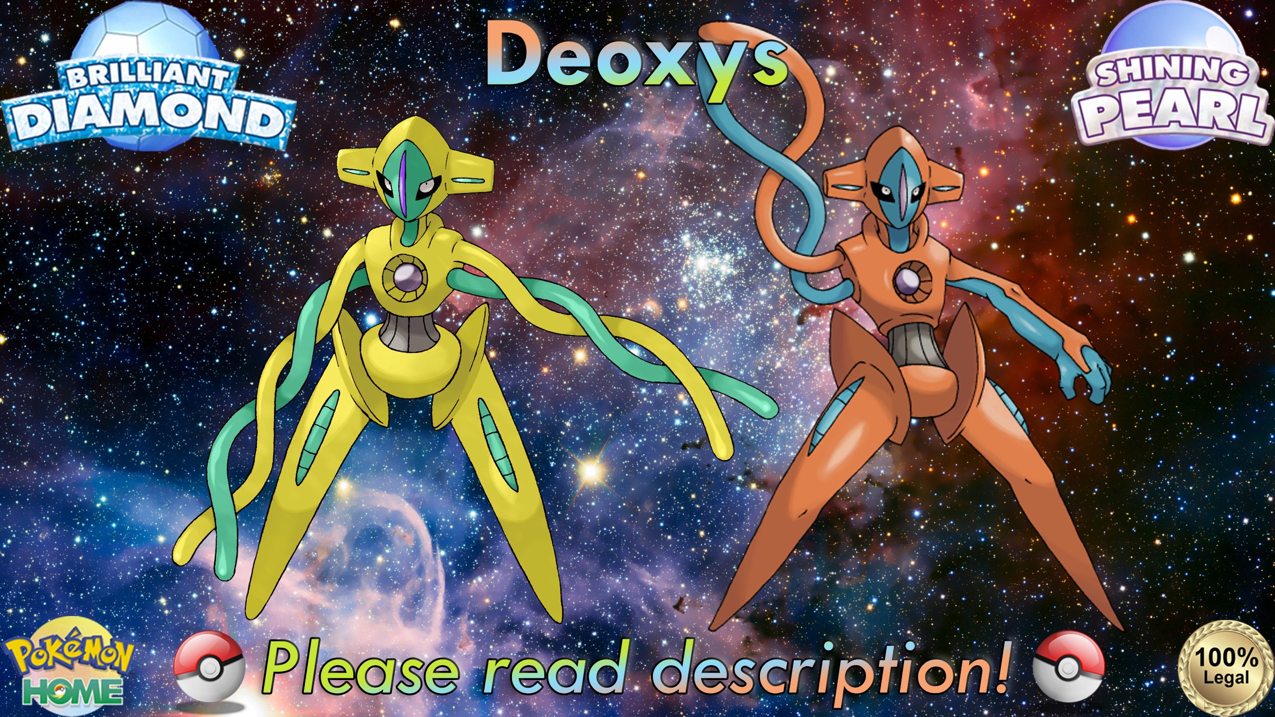 4 x Shiny 6IV Deoxys in all forms Pokemon Holding Master Balls for  Brilliant Diamond and Shining Pearl - elymbmx