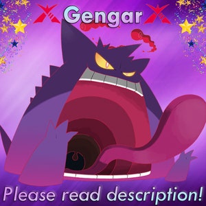 Gengar Shiny Kanto Pokemon for Pokemon Go. Registered trade or -   Portugal