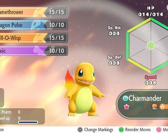 Shiny/non-shiny Charmander/charizard 6IV XL Pokémon Let's Go