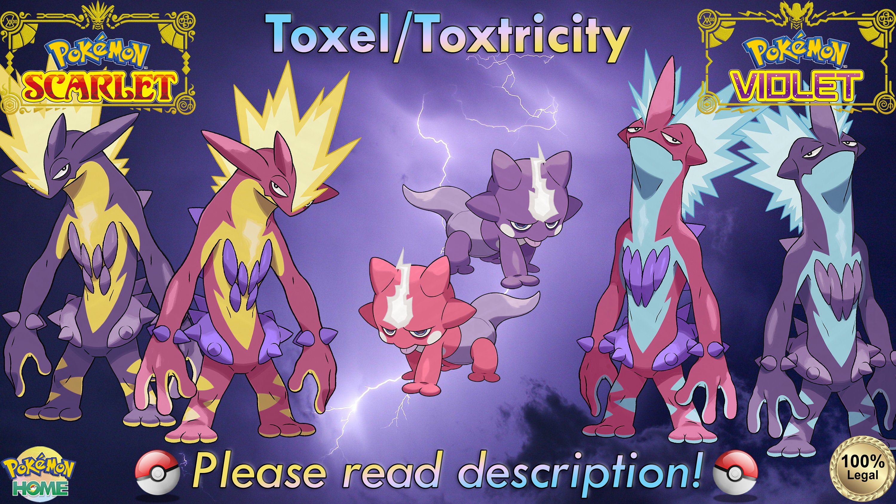 Shiny/non-shiny Toxel/toxtricity 6IV Pokémon Scarlet/violet 