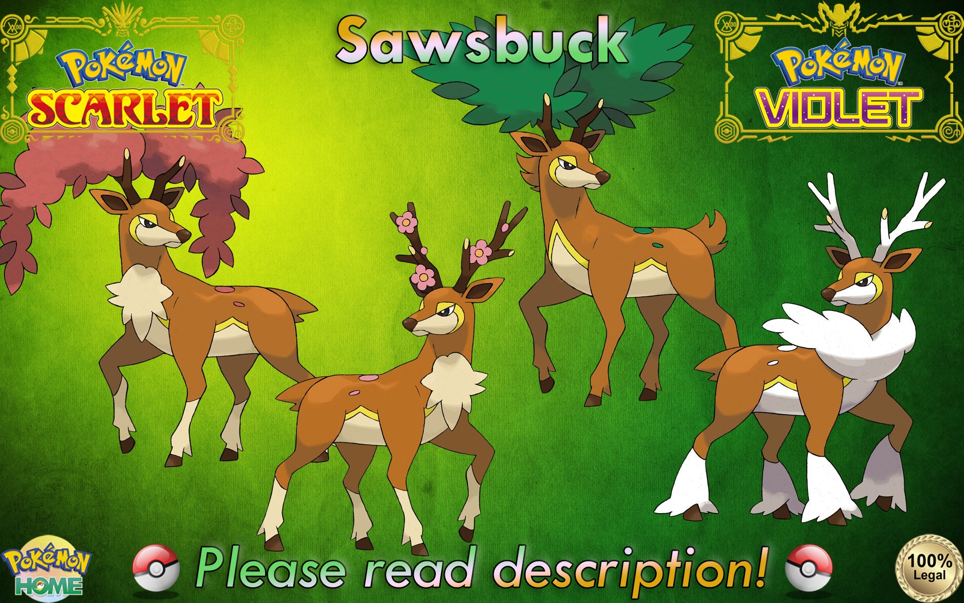 Shiny/non-shiny Deerling 6IV X/Y OR/AS S/M Us/um 100% -  Norway