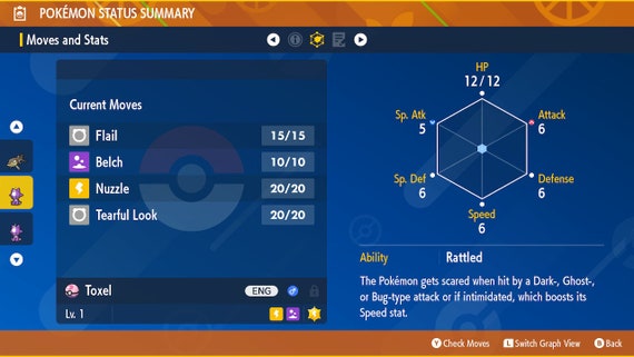 Shiny Toxel/Toxtricity 6 IV - Pokemon Sword/Shield