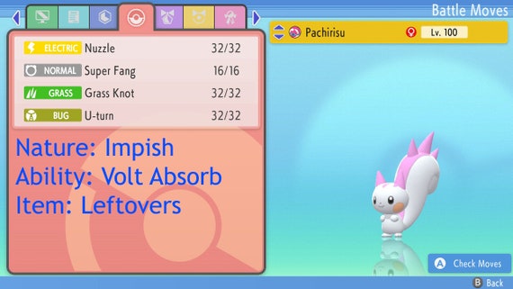 PACHIRISU Shiny 6IV / Pokemon Scarlet and Violet / Competitive