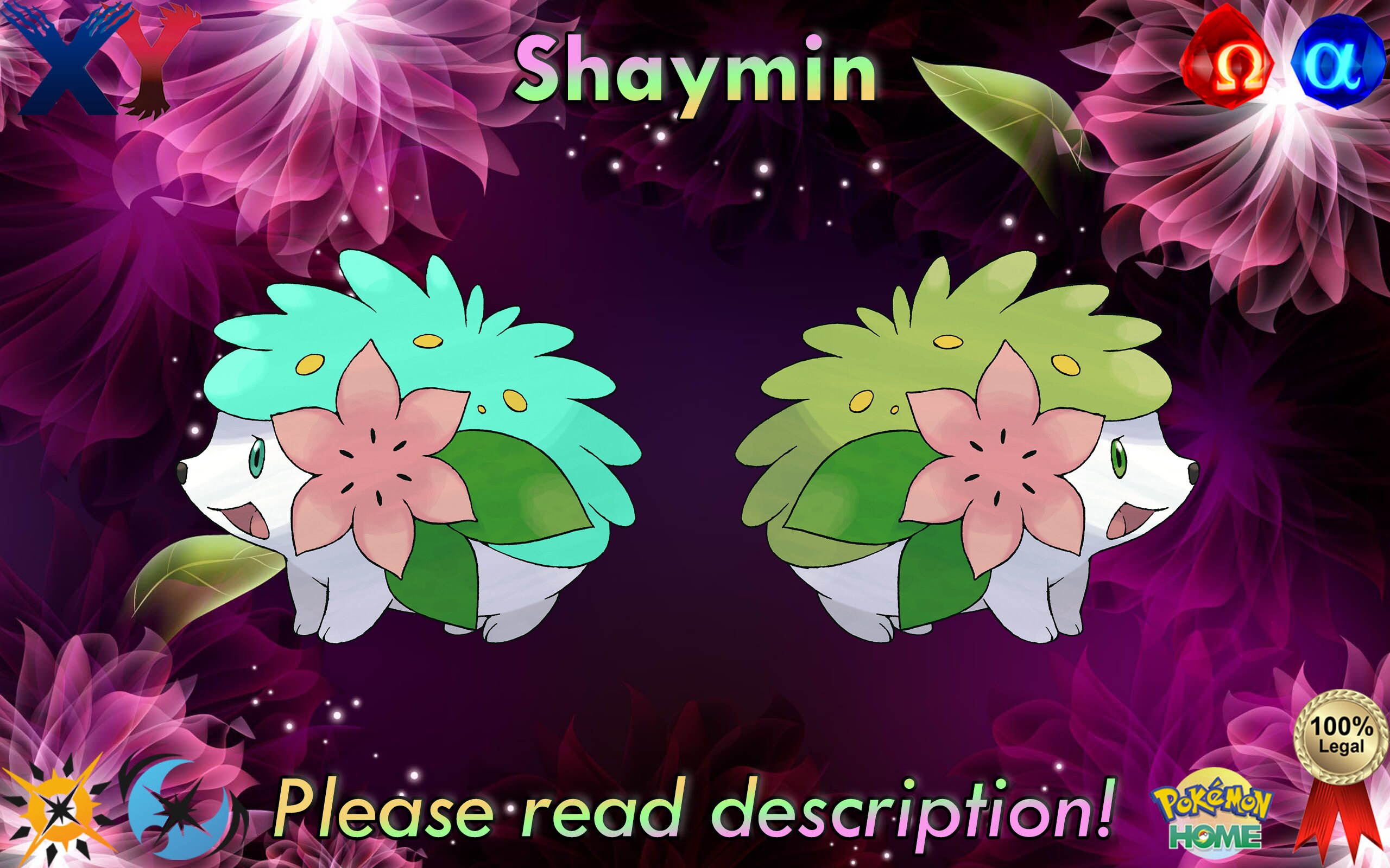 Shiny Shaymin flower Paradise 6IV Pokemon X/Y OR/AS S/M 