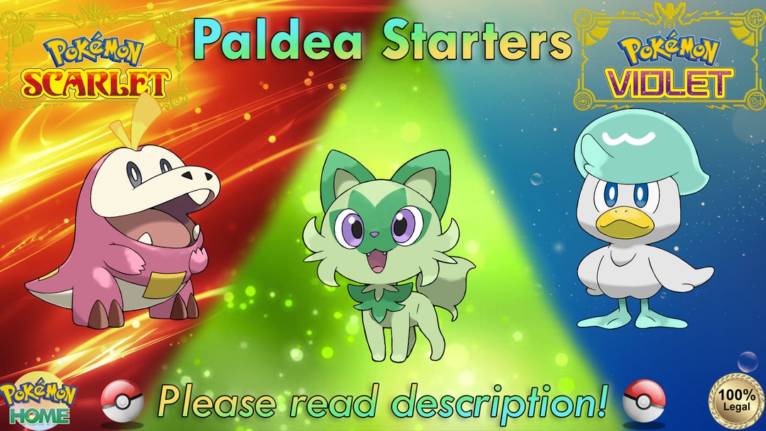 Shiny/nonshiny Sprigatito/fuecoco/quaxly Bundle 6IV Pokémon Scarlet