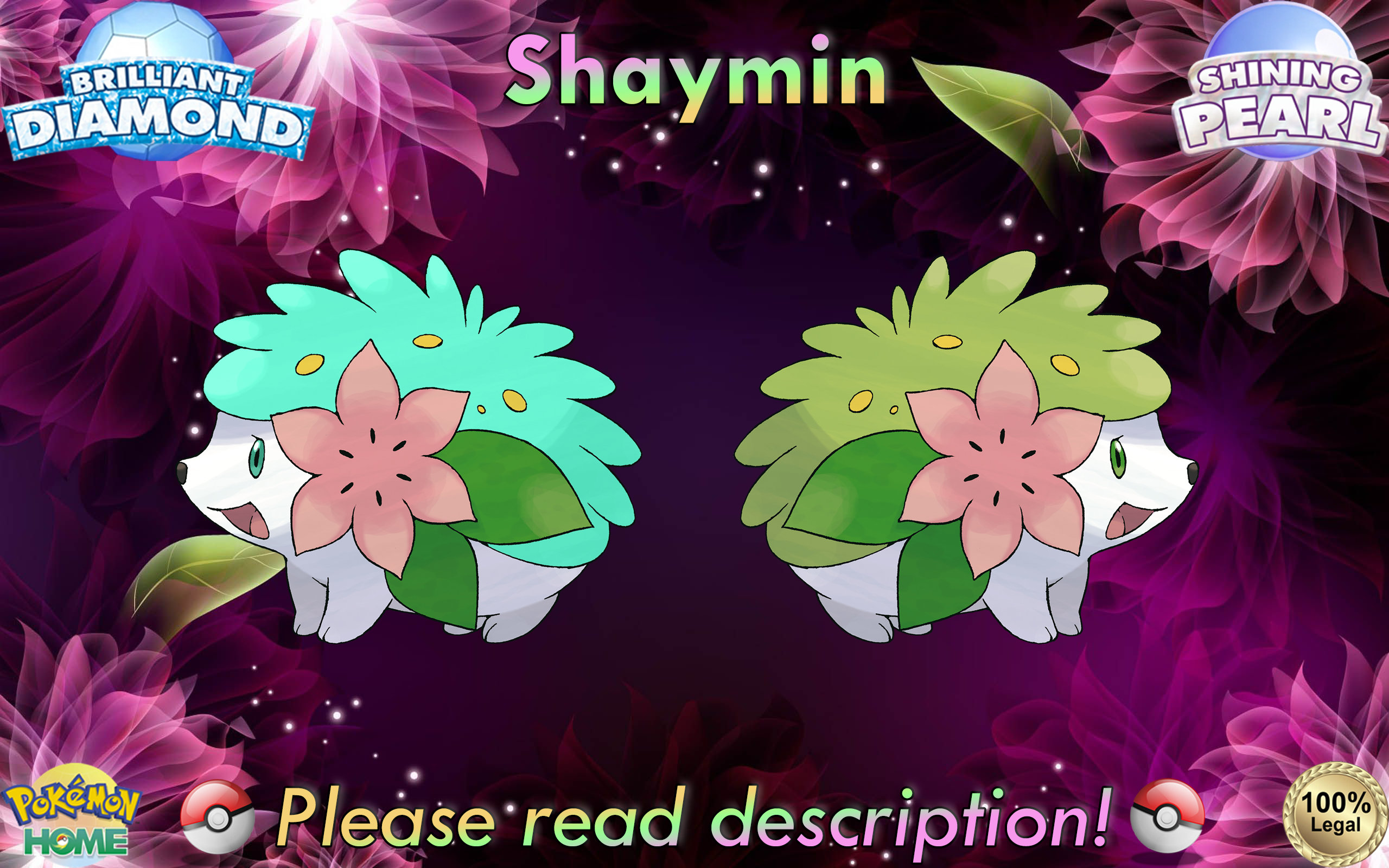 Shiny/non-shiny Shaymin 6IV Brilliant Diamond/shining Pearl 