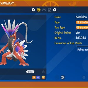 koraidon shiny pokemon card 6IV - Unlocked Shiny Legendary - lv100 + EVs 247/198 / Special Illustration Rare Card Type / HP / Stage ✨ Shiny Legendary Pokemon Shiny
