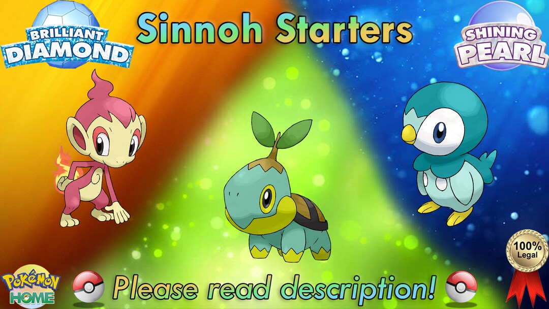 6IV Shiny Sinnoh Starters Pokemon Brilliant Diamond Shining 