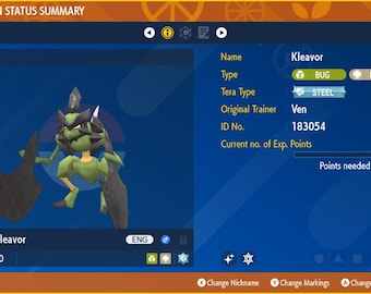 Kleavor for Champions Battle Ready - Pokémon HOME (100% Legal)