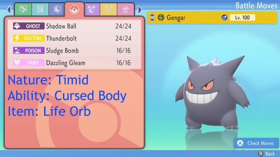 Shiny Gengar / Pokemon Let's Go / 6IV Pokemon / Shiny Pokemon