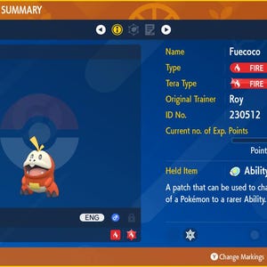Roy&#39;s Fuecoco EVENT - Pokémon Scarlet/Violet HOME (100% Legal)