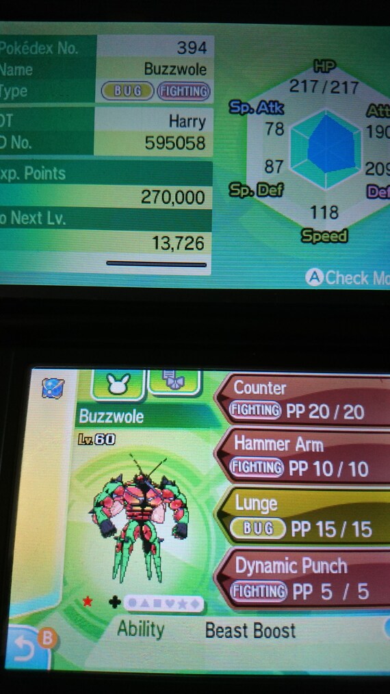 Pokemon Sword and Shield- ✨Ultra Shiny✨ 6IV Buzzwole FAST D