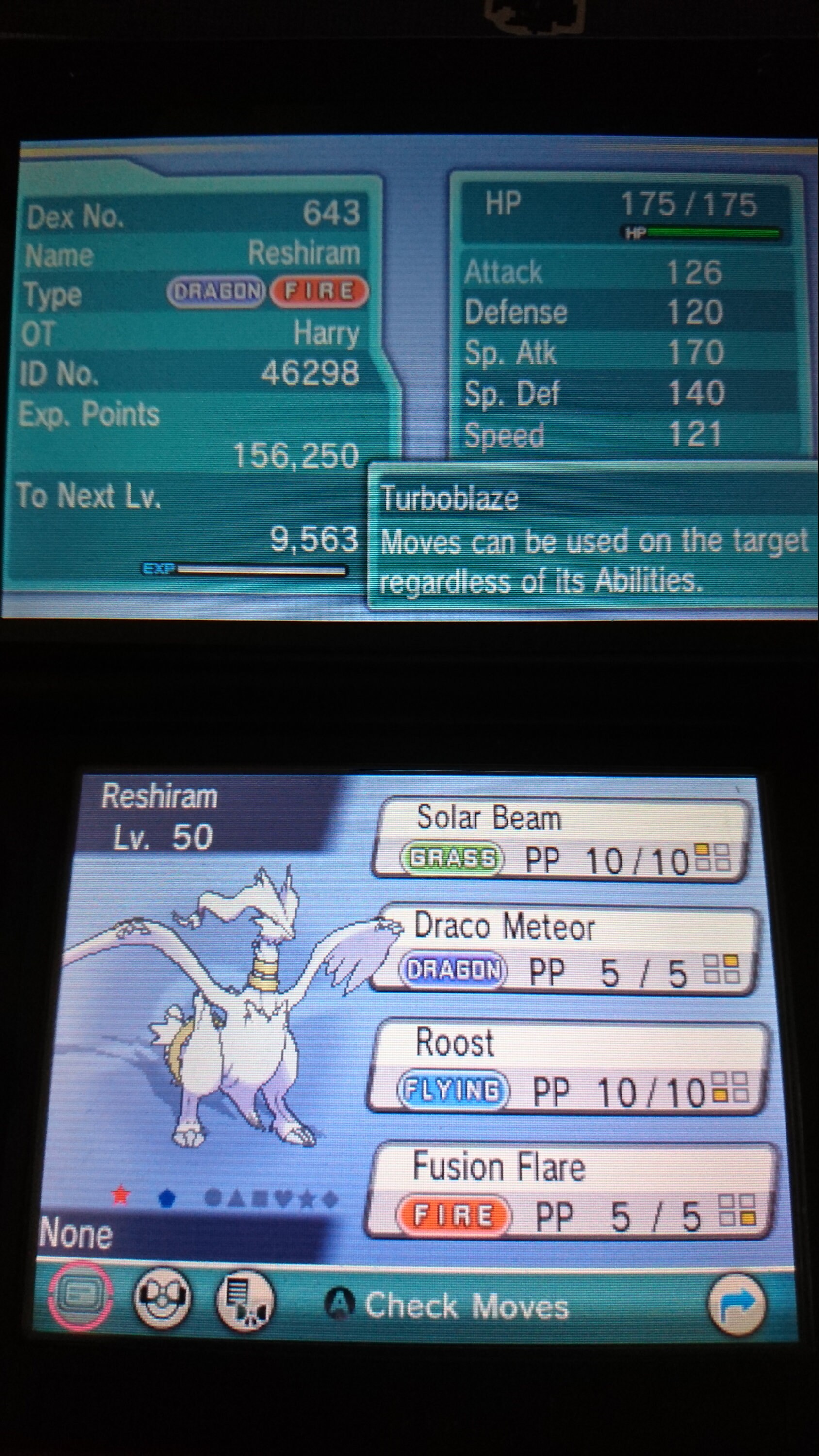 ✨ SHINY 6IV RESHIRAM ✨ Pokemon XY ORAS + Ultra Sun & Moon 3DS