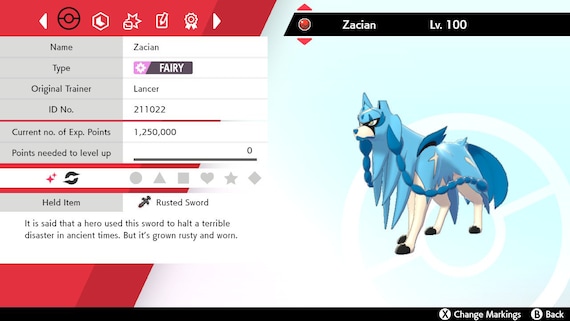 Pokémon Zamazenta Shiny Event FR Légendaire - 100% Légitime - Pour Pokémon Sword/Shield Sur Switch