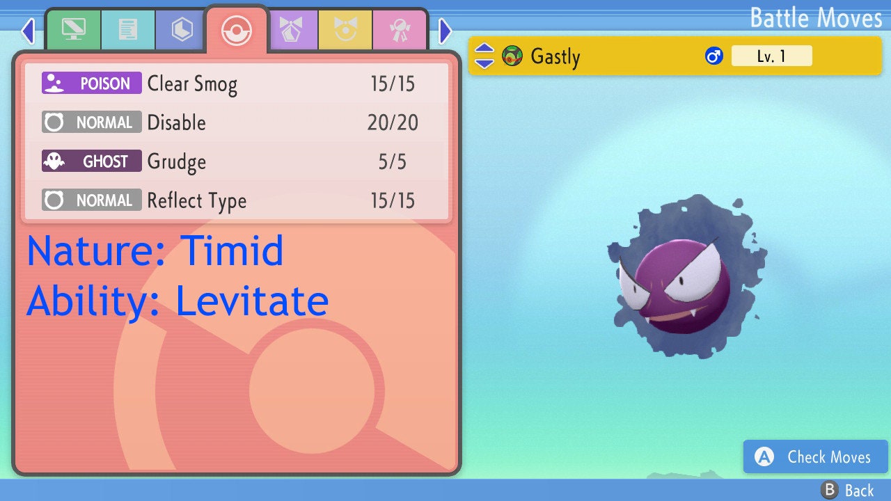 Shiny/non-shiny Gastly/gengar 6IV Brilliant Diamond/shining 