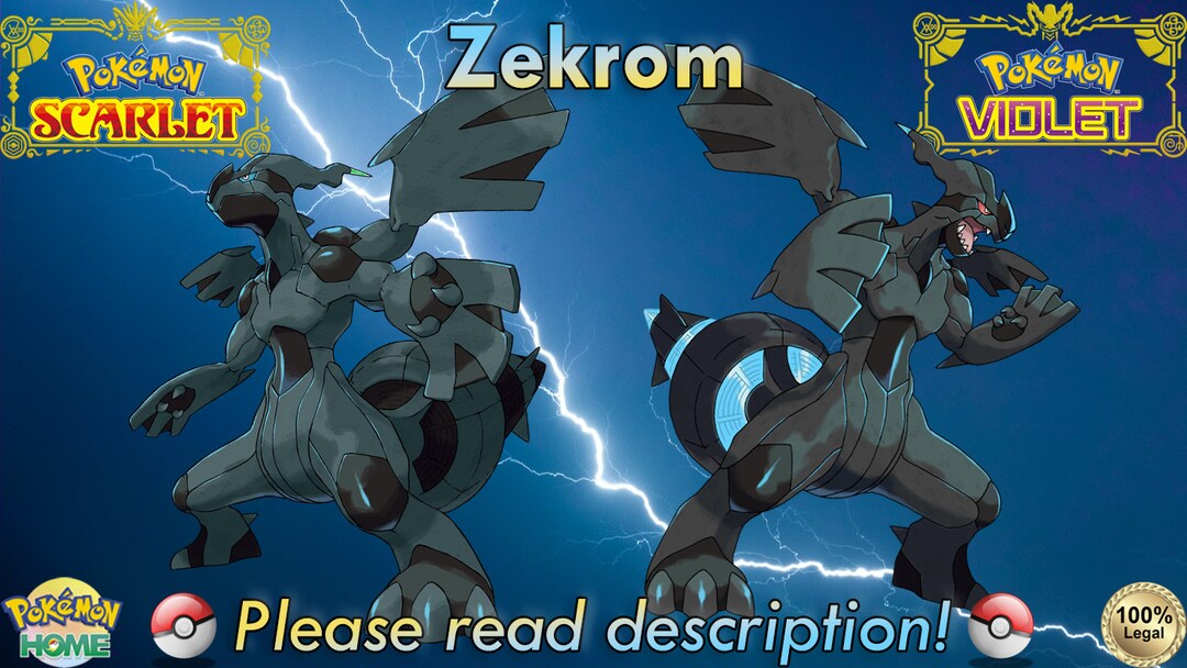 Shiny/non-shiny Zekrom 6IV Pokémon Scarlet/violet 100% Legal - Etsy