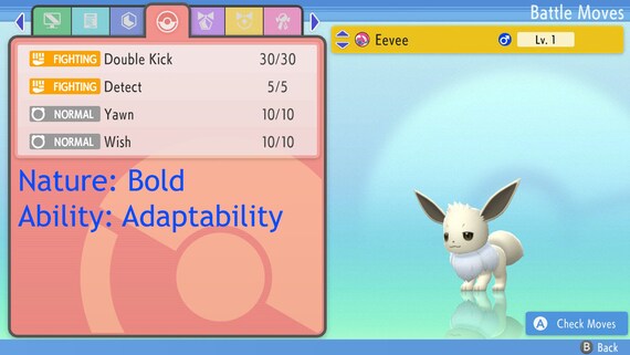 Eevee 100% perfect IV stats, shiny Eevee in Pokémon Go