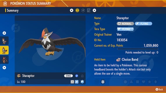 Staraptor  Flying type pokemon, Pokémon diamond, Pokemon pokedex