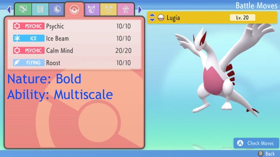 Shiny LUGIA 6IV / Pokemon Brilliant Diamond and Shining Pearl 