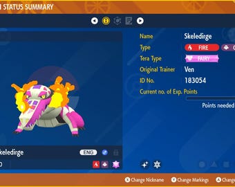 Skeledirge for Champions Battle Ready - Pokémon HOME (100% Legal)