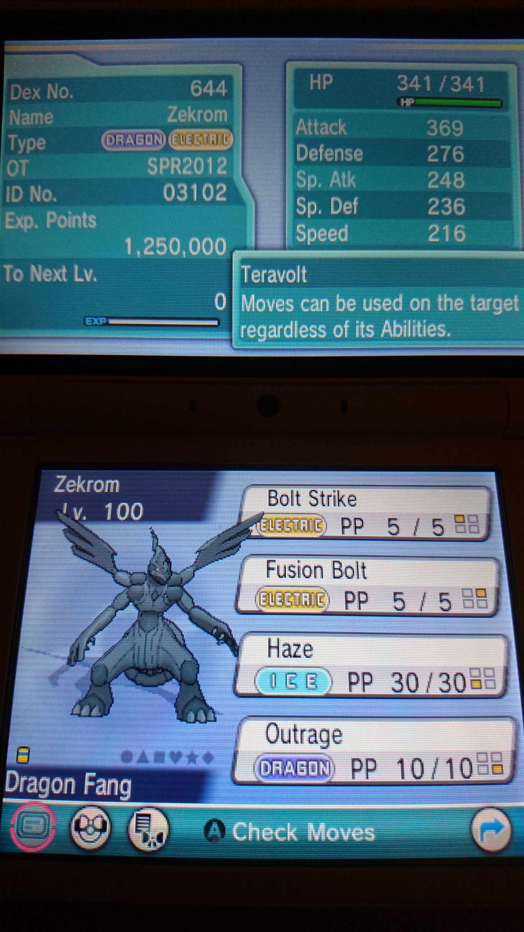 ✨ Shiny ZEKROM 6IV ✨ Pokemon XY ORAS Ultra Sun and Moon 3DS