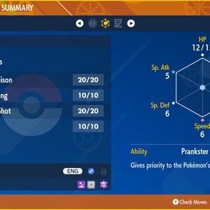 Alcaudón brillante/no brillante/Grafaiai 6IV - Pokémon escarlata/violeta (100% legal)