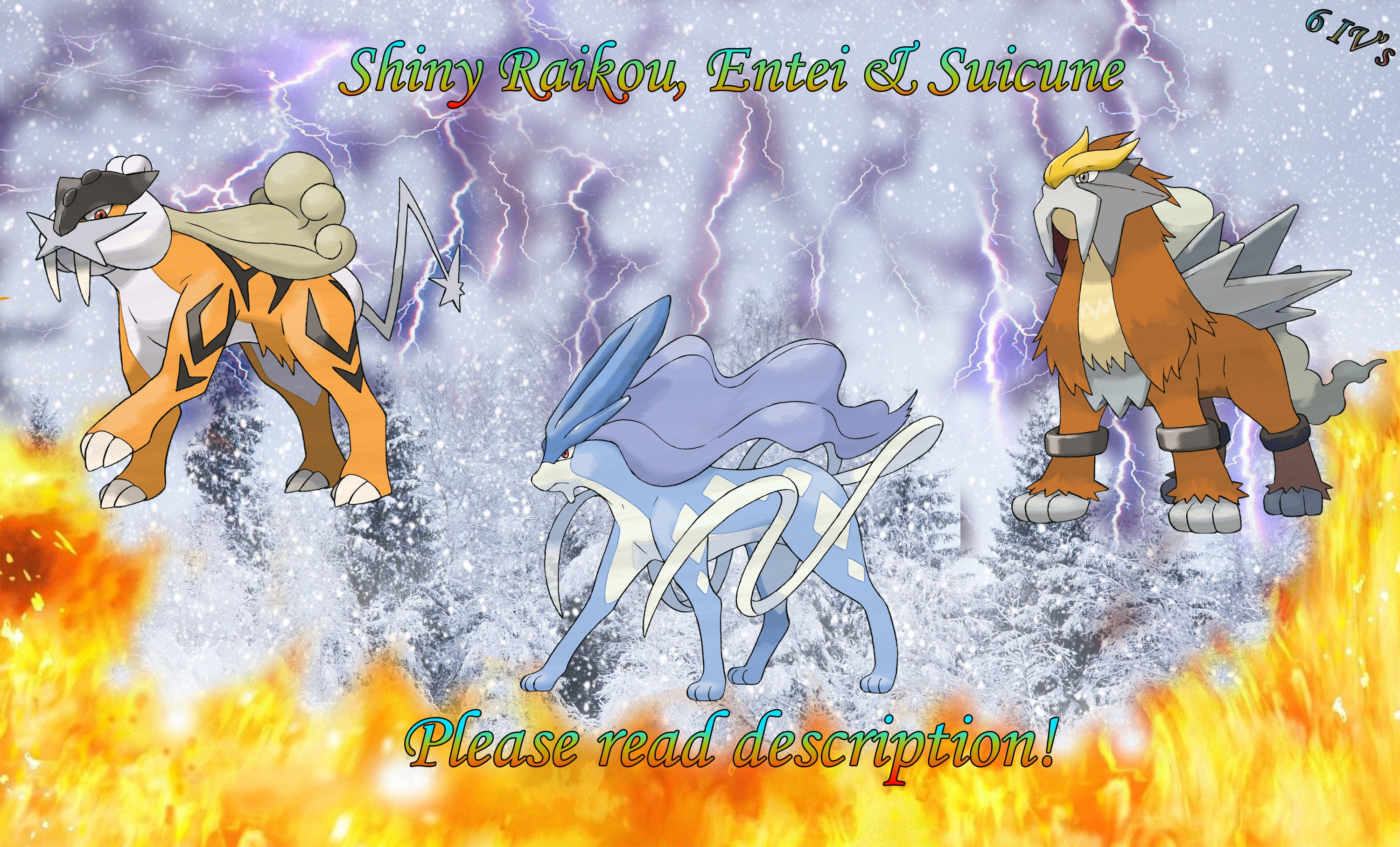 Pokemon Shiny Legendary Raikou Registered Or 30 Days Trade