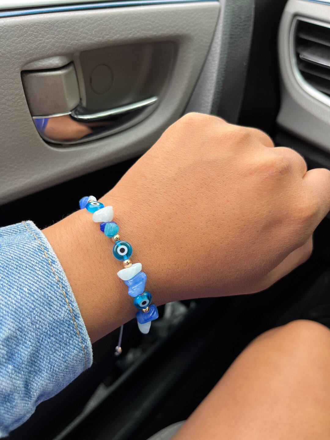 Light Blue Evil Eye Bracelet Unique Gift Evil Eye Etsy