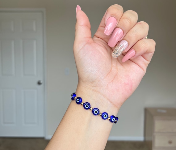 Dark blue evil eye bracelet deals
