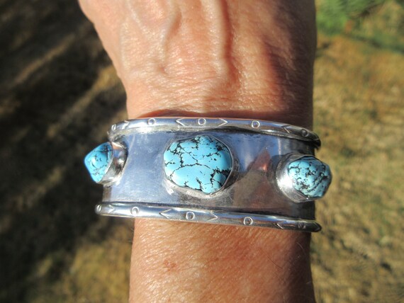 Silver Turquoise Cuff Bracelet - image 2