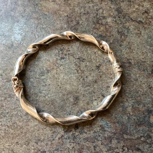 Sterling Silver Twisted Hinged Bangle Bracelet