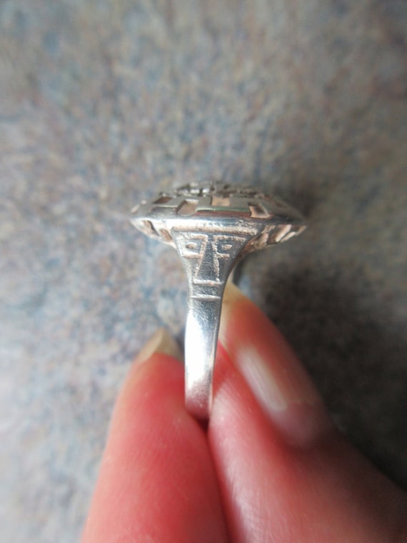 Sterling Silver Aztec/Mayan Dome Ring Size 8 - image 3
