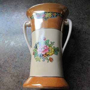 Vintage Japanese Noritake Lusterware Double Handle Vase