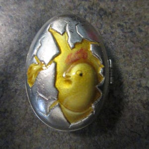 Rare Antique Silver Enamel Easter Egg C. 1900&#39;s