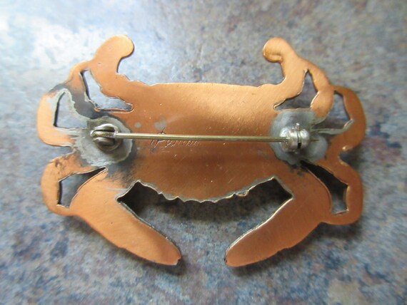 Vintage Rare Renoir Copper Crab Brooch - image 3