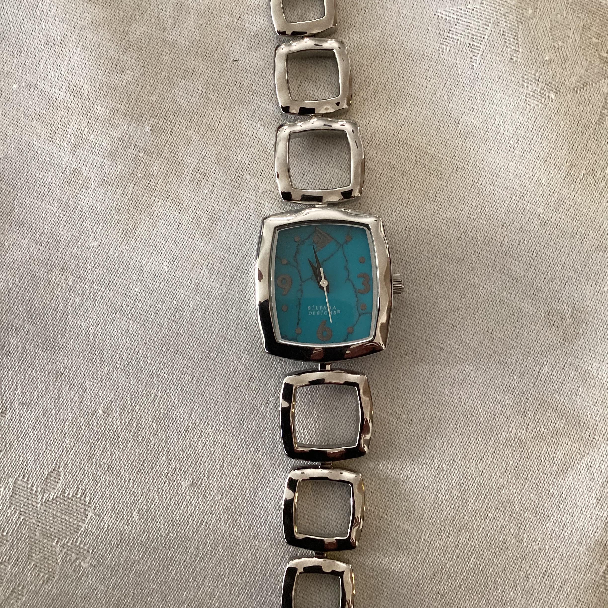 Silpalda Designs Sterling Silver Turquoise Link Watch - Etsy display picture 1
