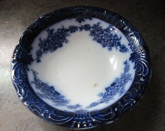 Antique Victoria Semi Porcelain Wood & Son England Circa 1850-1899 Flow Blue