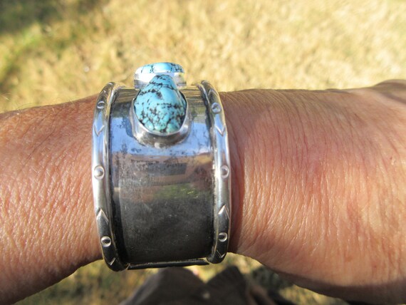 Silver Turquoise Cuff Bracelet - image 7