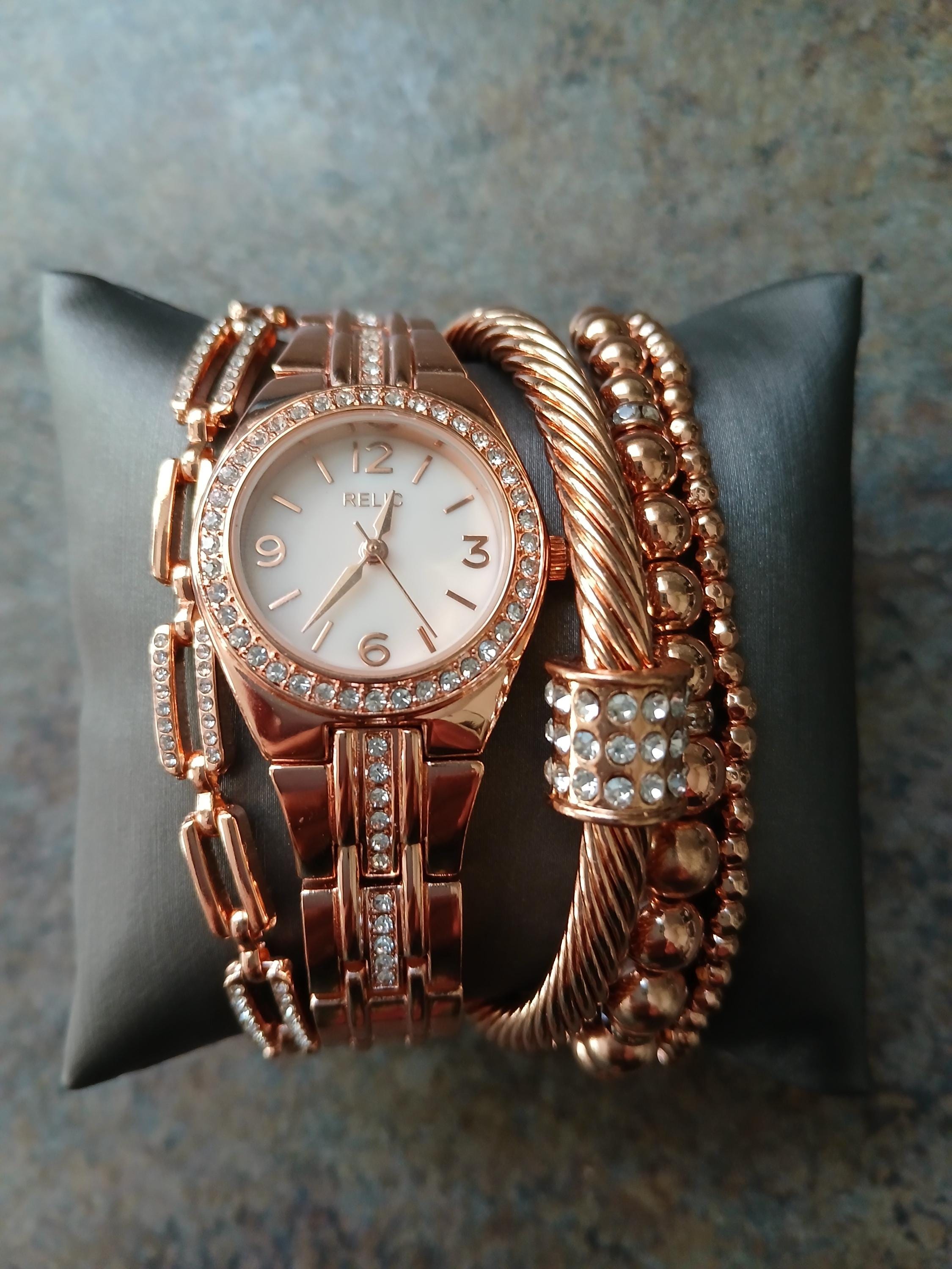 Fossil Uhr Und Kette Set Relic By Fossil Queens Court Damen